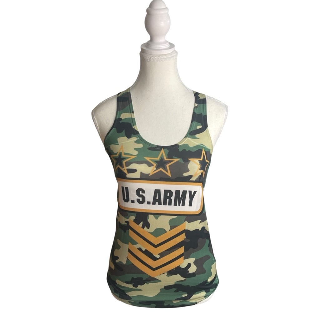 Cleo US Army Camo Tank Top Green Brown